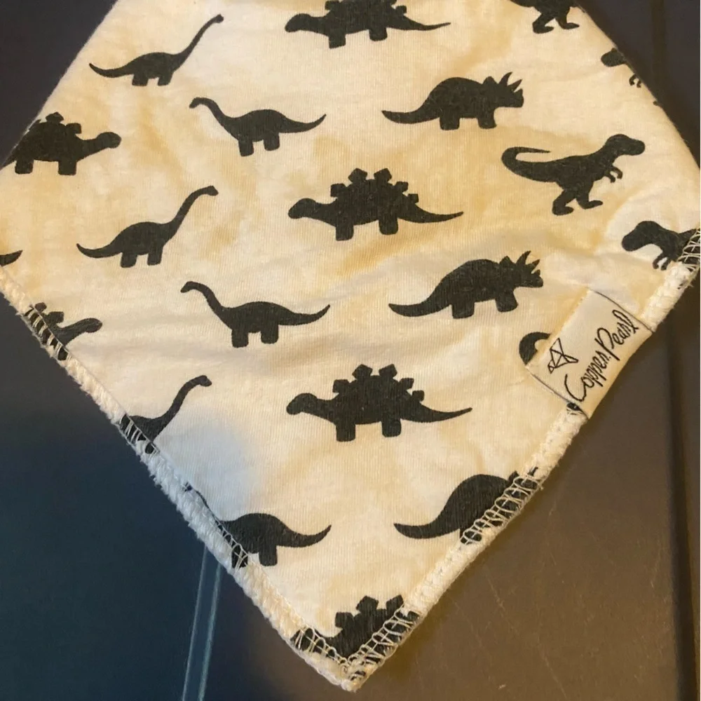 BABY dinosaur white bib